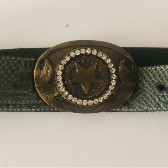 Vintage Sangiorgio Rhinestone  Belt Eagles & Star Rodeo Queen made Italy main image 8